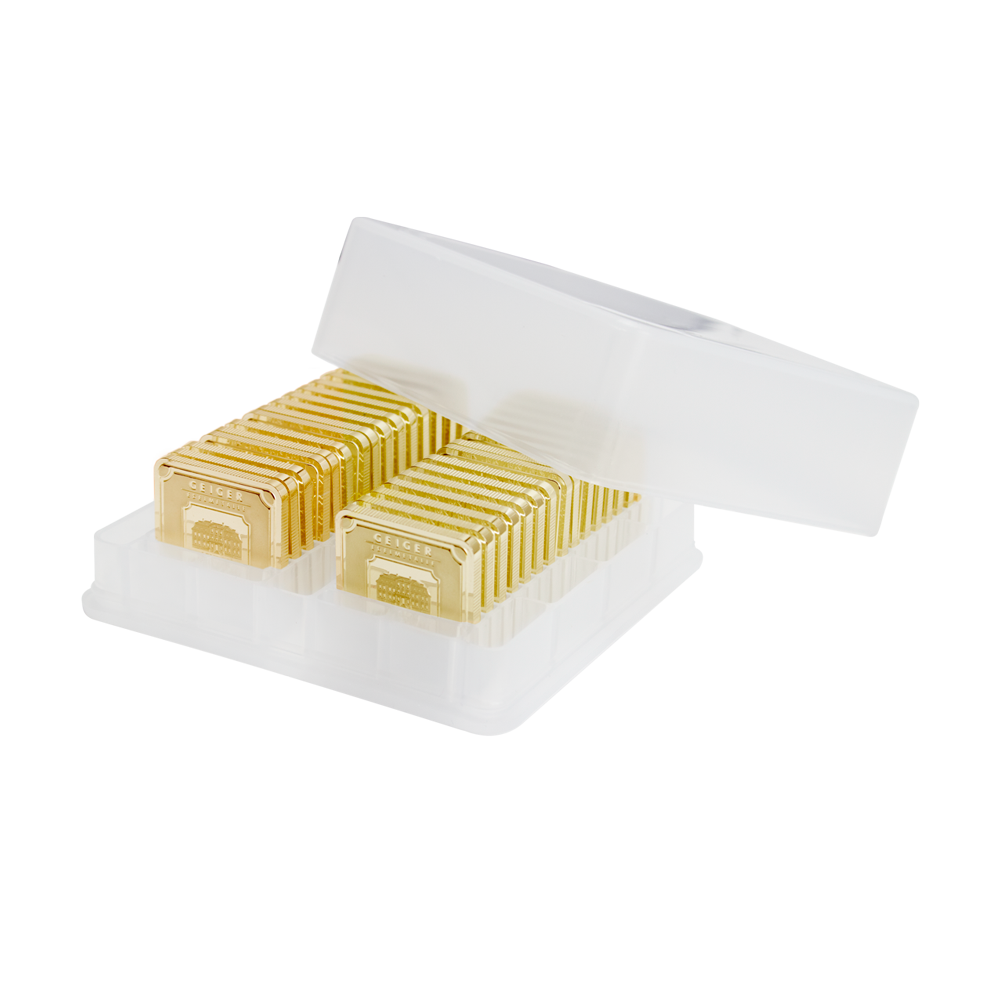 Goldbarren Geiger Original - Tube 30 x 1 g .9999 quadratisch