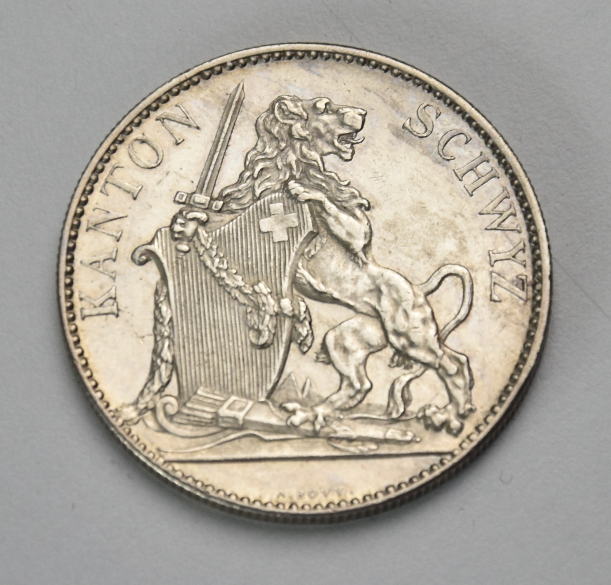 Schweiz Schützentaler 5 Franken 1867 Schwyz