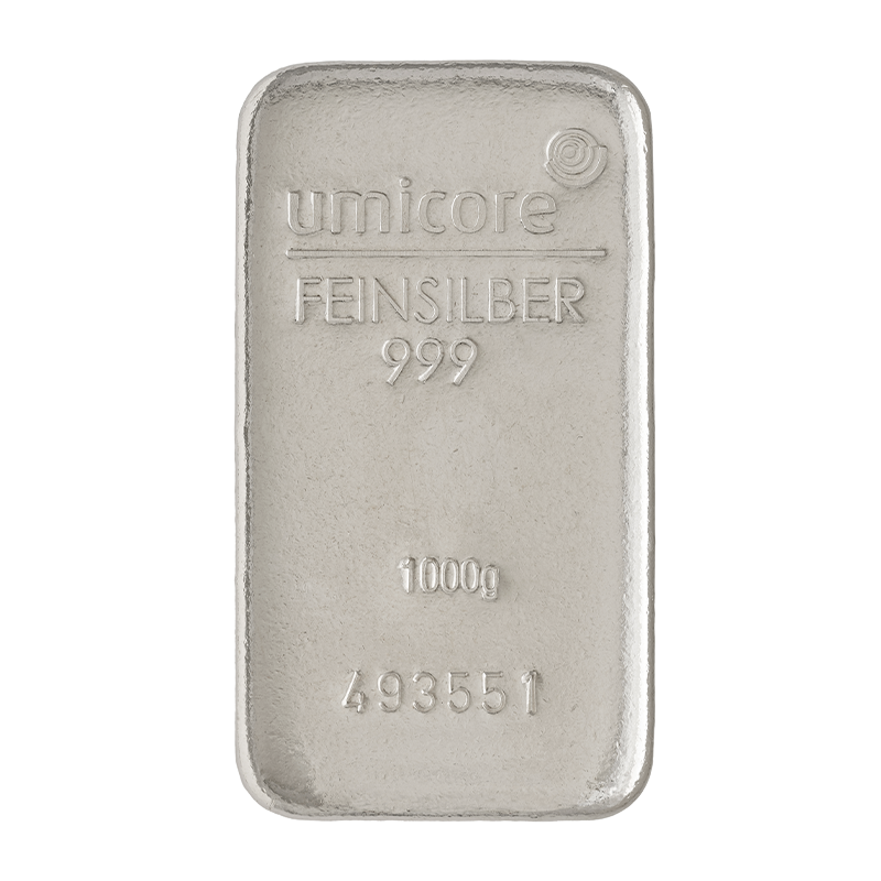 Silberbarren Umicore - 1 kg .999 gegossen LBMA