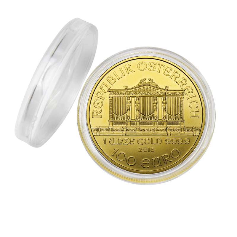 Münzkapsel Ø 37 mm für 1 Oz. Österreich Wiener Philharmoniker Gold