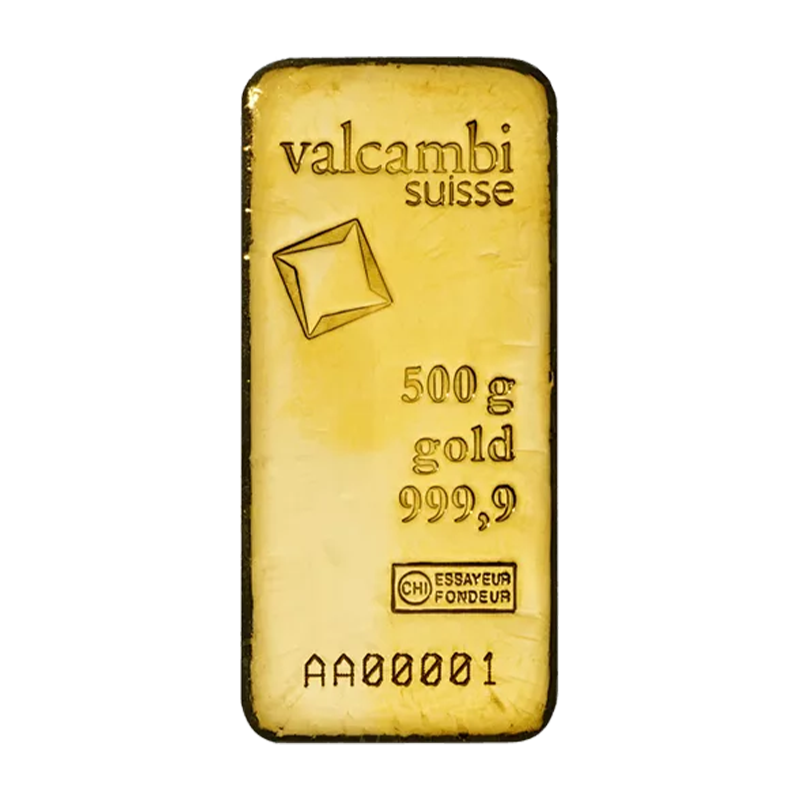 Goldbarren - 500 g .9999 VALCAMBI (KEIN POSTVERSAND)